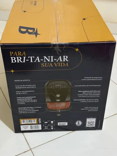 Air Fryer Britânia de 5,5 L 1500W de Potência. Na caixa lacrada 