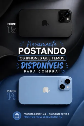 iPhones novos sem marca de uso, bateria 100%, ambos com 128gb