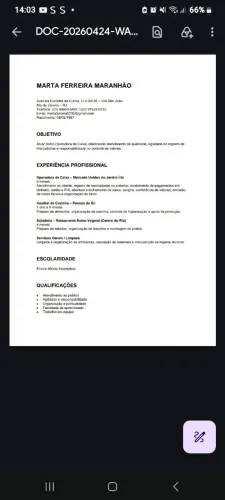 Disponível para trabalho