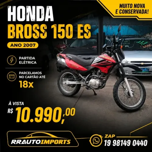 HONDA BROSS 150 ES ANO 2007 PARCELAMOS NO CARTÃO ATÉ 18X
