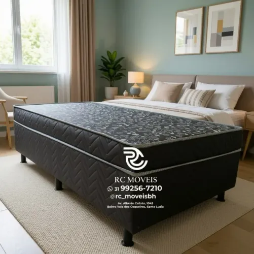 Cama Box Solteiro Acoplado D33 88x1,88 Floral Avelã Premium