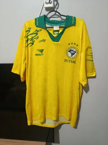 camisa seleção brasil 1996 (futsal), xl, original de época (não é reedição)