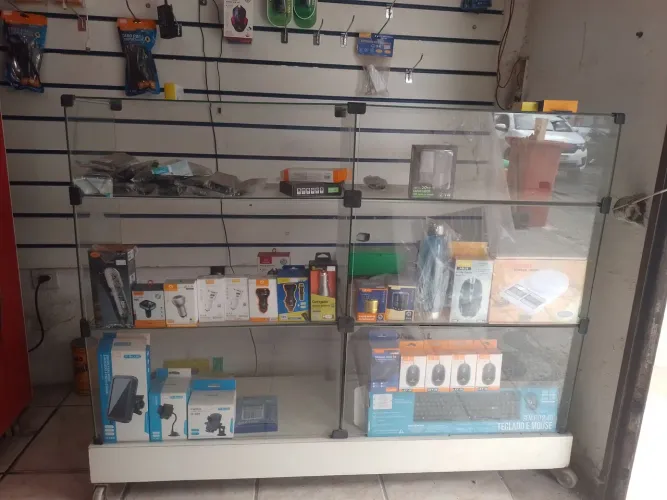 Balcão vitrine de vidro