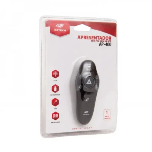 Apresentador Sem Fio Preto Ap-400 blister c3tech