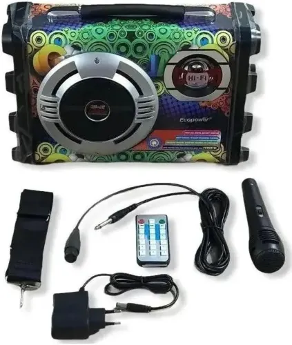 Caixa De Som Ecopower Karaoke Bluetooth E Mp3 - Ep-2220 