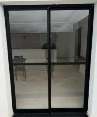 Porta Balcão 2mtrs L - 2 folhas - Preta - porta alta