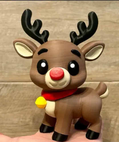 Rena de Natal Decorativa - Impressão 3D de Alta Qualidade
