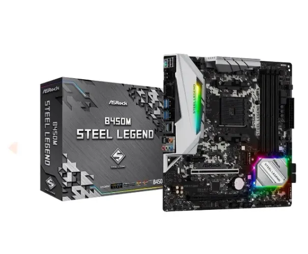 Placa Mãe ASRock B450M Steel Legend, Chipset B450, AMD AM4, mATX, DDR4
