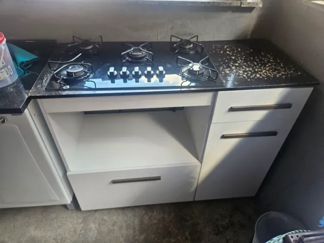 fogão cooktop 5 bocas embutido com armário 