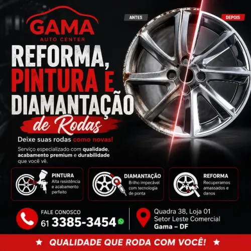 Diamantação, Pintura e Reforma de Rodas em Gama-DF