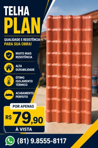 Telha PVC Eplast Plan 2,41m x 0,88cm / 1.5mm ( Cor: Ceramica)