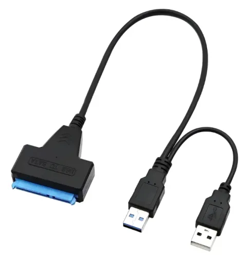 Cabo Adaptador Sata Ssd Hd 2.5'' E 3.5'' Usb 3.0 Dual Preto