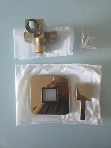 Kit Registro de Parede para Chuveiro Dourado Escovado