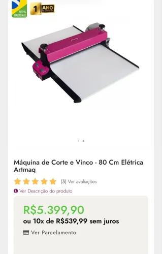 Máquina Corte e Vinco Semi automática 80cm com base