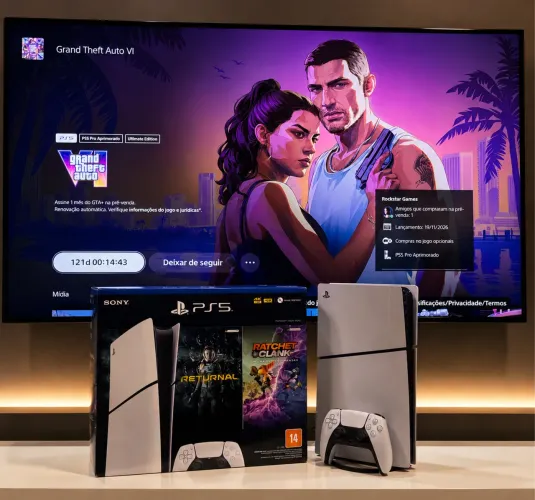 PlayStation 5 Slim 1TB - Com 2 Jogos e Caixa.