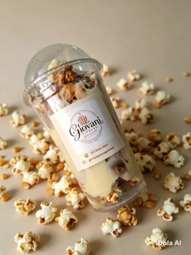 Pipoca caramelizada com cobertura