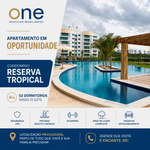 Apartamento em oportunidade R$ 260.000,00 Reserva Tropical