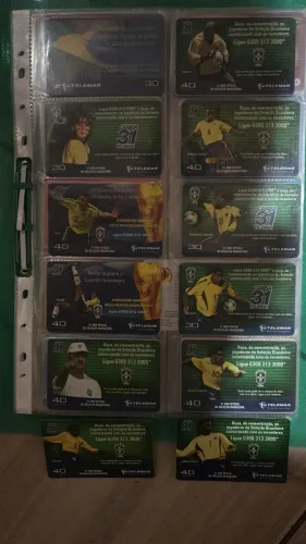 Coleção Completa 12 Cartões Telefônicos Telemar Penta 2002 - Seleção Brasileira