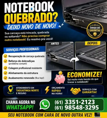 Carcaça de Notebook Quebrado. 