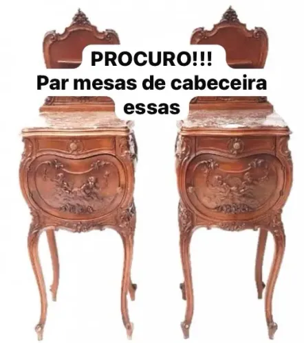 Mesas de cabeceira criado mudo antigos rococó art Noveau Luis xv madeira maciça 