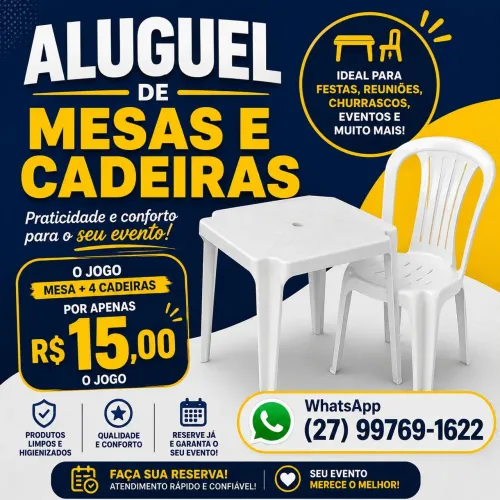 Mesas e Cadeiras 