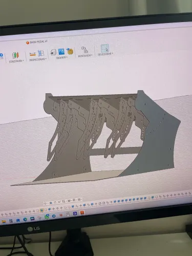 Pedal sim racing com partes 3d em aço carbono 2mm