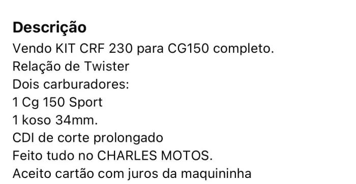 KIT CRF 230 para CG 150