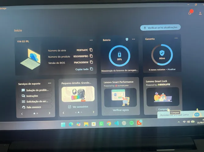 Notebook Lenovo V14 G5 512gb 16GB de ram 
