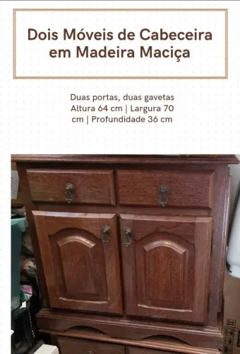 Dois móveis de cabeceira em madeira maciça