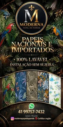 Venda e aplicação de papel de parede, nacional e importados 