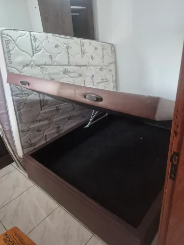 Cama casal baú com colchão