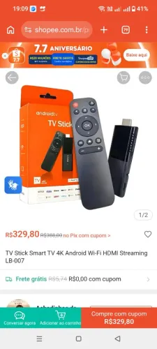 Tv Stick para tv que não tem internet