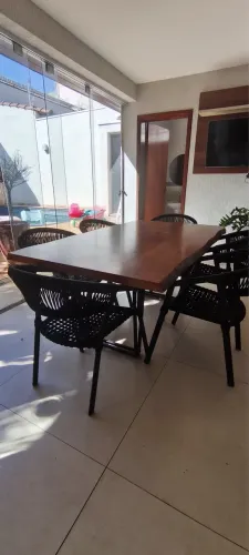 Mesa de Jantar Premium com 6 Cadeiras em Corda Náutica