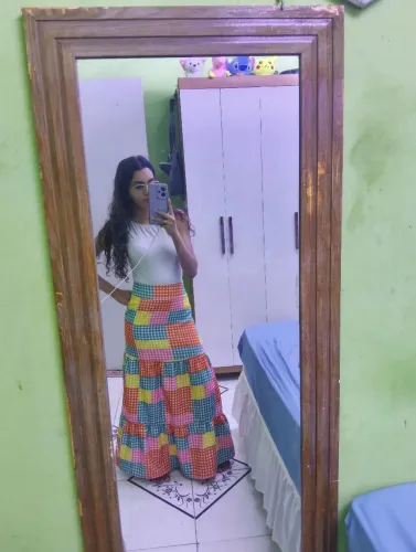 Saia longa colorida