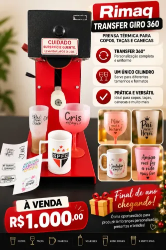 Máquina transfer giro 360 da rimaque