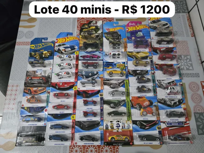 Lote com 40 miniaturas hotwheels lacradas mainline