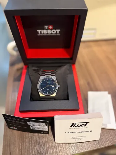 TISSOT PRX POWERMATIC 80 AZUL - NOVO - ORIGINAL COM NOTA 