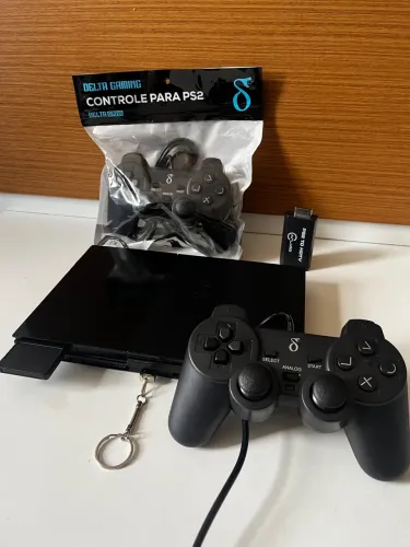 Ps2 slim Completo, com 2 Controles Novos + 22 Jogos!