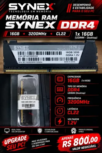 Synex 3200mhz DDR4 CL22 - 1X16GB
