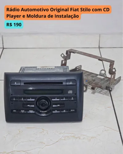 Rádio Automotivo Original Fiat Stilo com CD Player e Moldura de Instalação