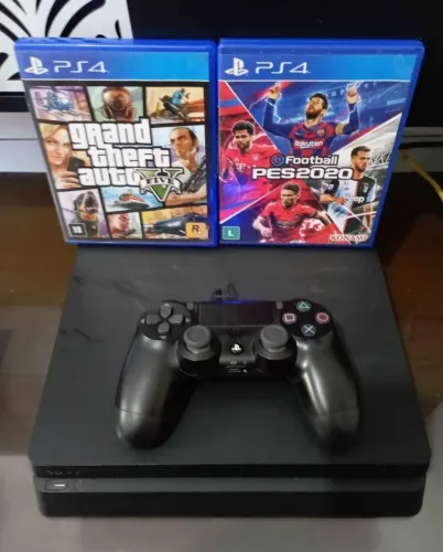 Console Ps4 + 2 jogo + 1 Controle 