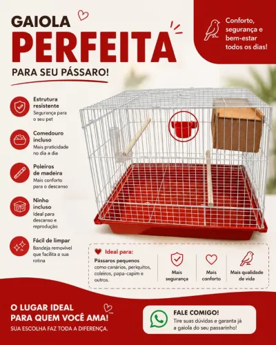 Gaiola para pássaro