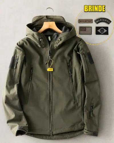 Jaqueta Verde G Nova c/ Capuz + 4 Patches Brevês de brinde