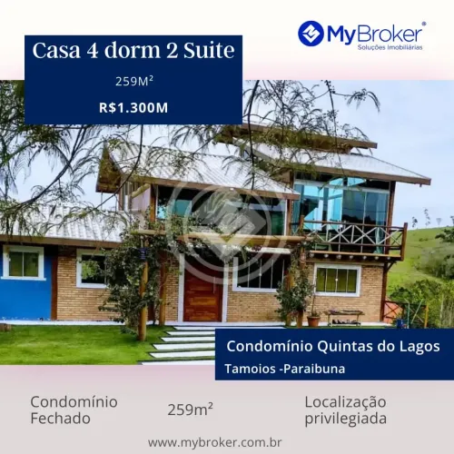 Condomínio Quintas dos Lagos 4 dormitórios, sendo 2 suítes em .Paraibuna codigo: 118728