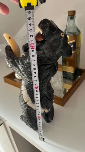 Escultura Urso em Pedra Ônix Natural - Entalhe Manual Exclusivo