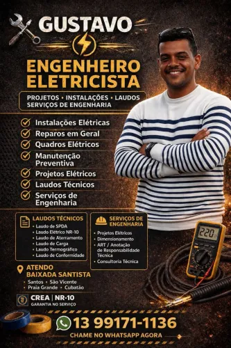 Eletricista Profissional + Engenheiro | Laudos e Serviços Elétricos. 