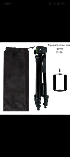 Tripé para celular com 130cm de altura