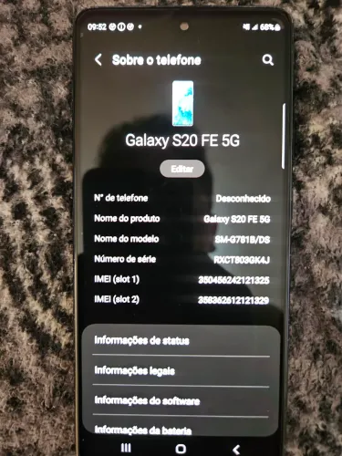 S20 fe com caixa mais acessorios