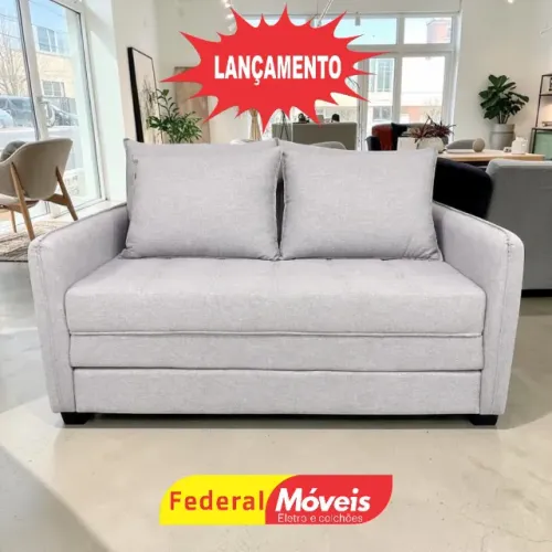 Sofá Cama 1,55m Linho - Últimas Unidades!