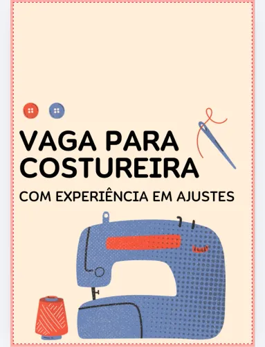 Vaga para costureira